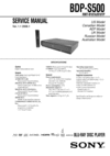 Thumbnail Sony BDP-S500 Service Manual
