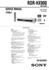 Thumbnail Sony RDR-HX900 Service Manual