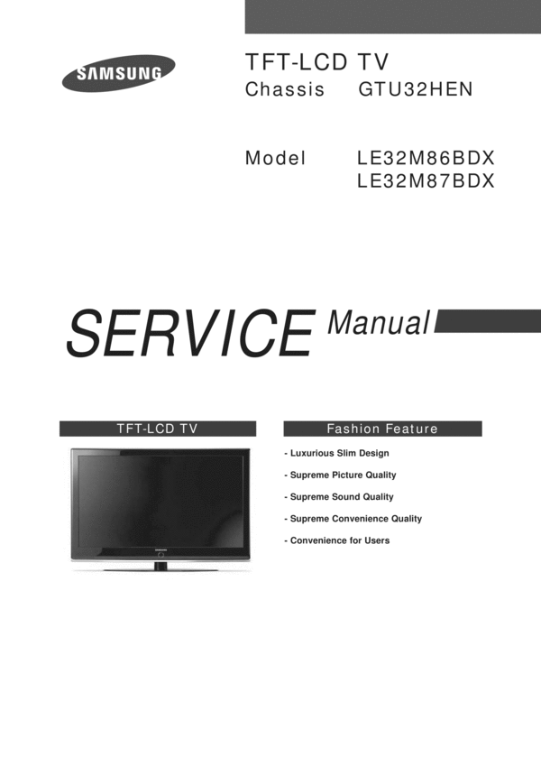 Product picture Samsung LE32M86BDX Service Manual