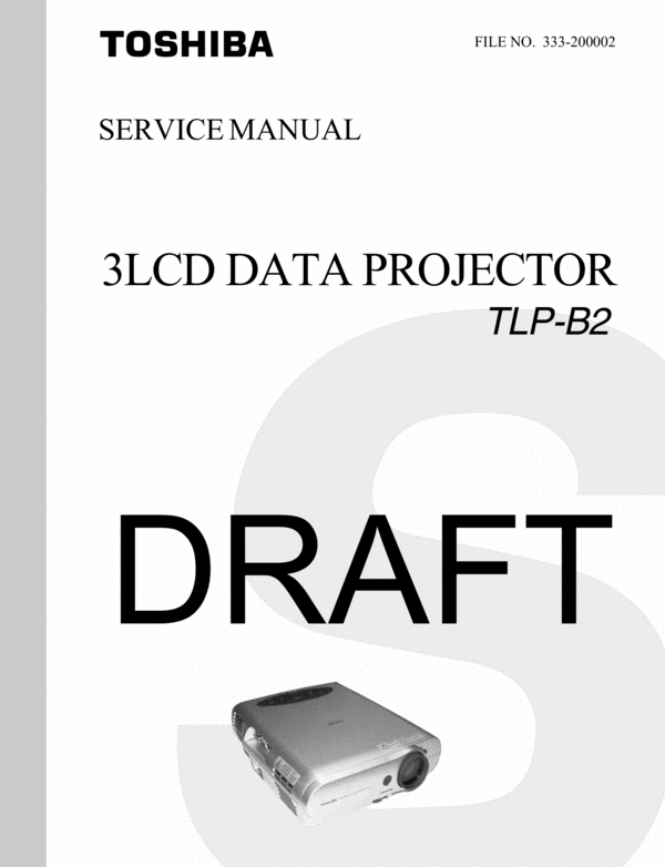 Product picture Toshiba TLP-B2 Service Manual